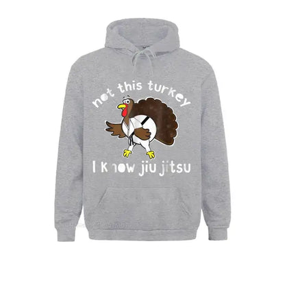 Thanksgiving Turkey I Know Jiu Jitsu Funny T- Shirt Sweatshirts Summer/Fall Funny Hoodies Long Sleeve Brand Clothes Mens