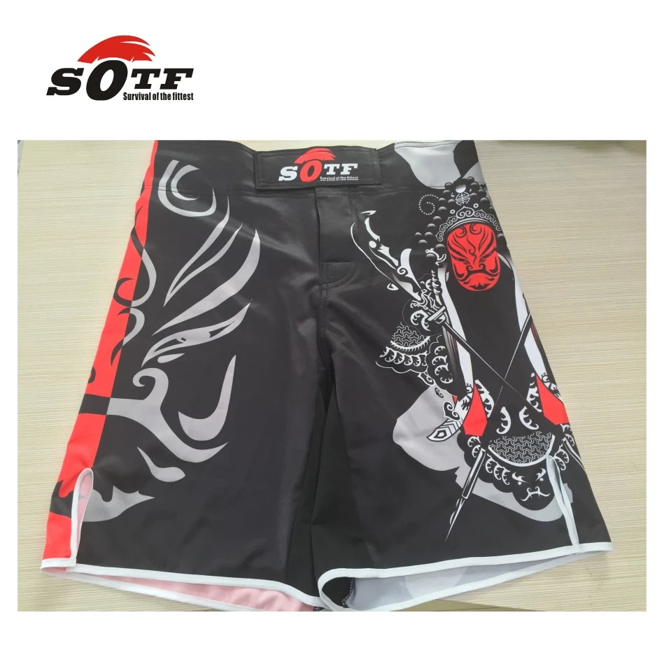 SOTF Mma Shorts Boxing Muay Thai Boxing Trunks Tiger Muay Thai Kickboxing Fight Wear Guan Yu China'S Wind SOTF Mma Pretorian