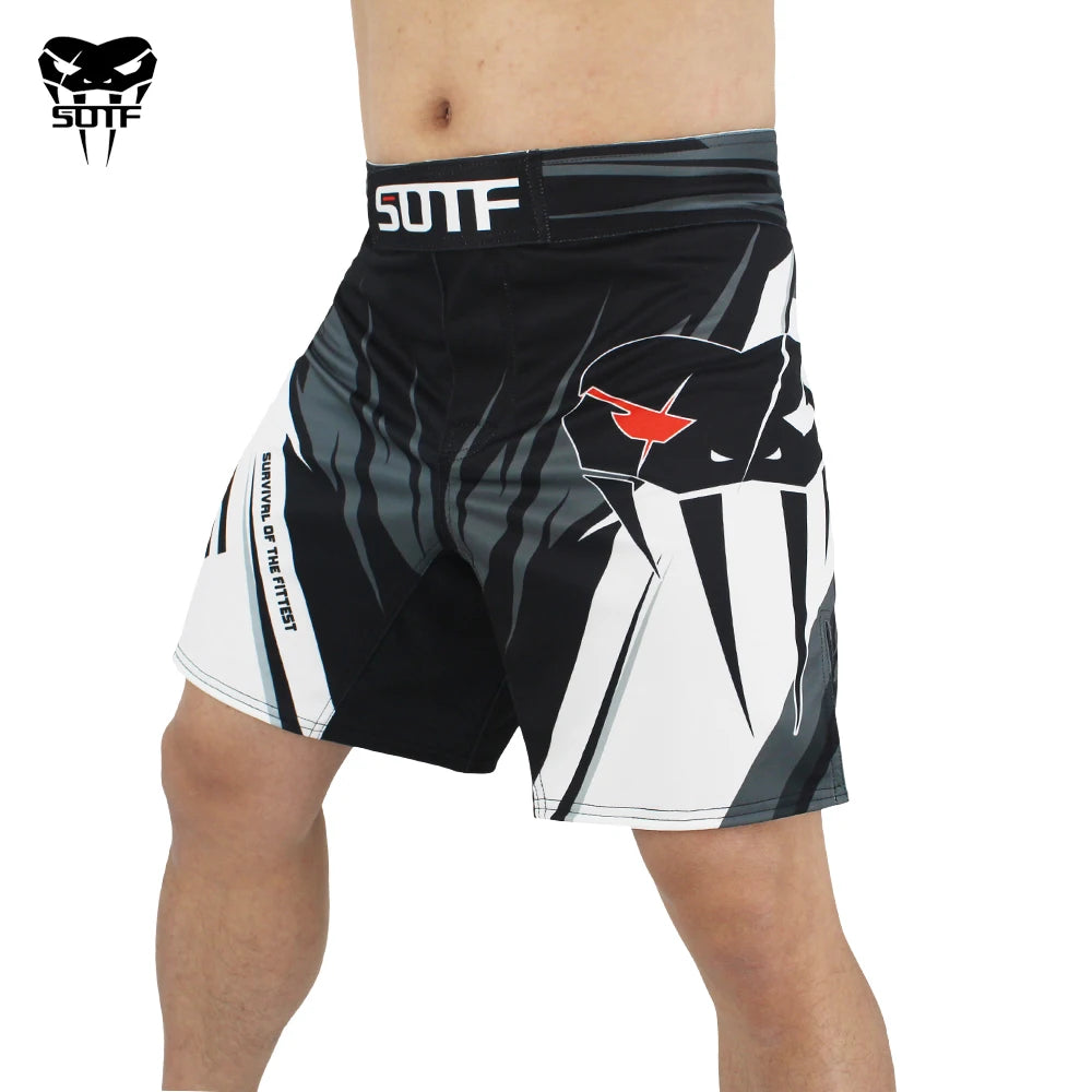 SOTF Mma Adults Venomous Snake Geometric Tiger Muay Thai Boxing Shorts Mma Shorts Boxing Clothing Fight Shorts Sanda