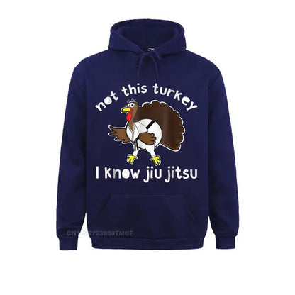 Thanksgiving Turkey I Know Jiu Jitsu Funny T- Shirt Sweatshirts Summer/Fall Funny Hoodies Long Sleeve Brand Clothes Mens