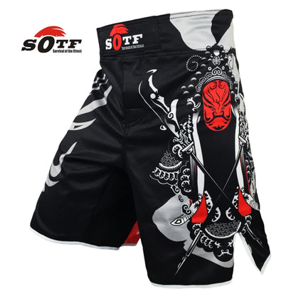 SOTF Mma Shorts Boxing Muay Thai Boxing Trunks Tiger Muay Thai Kickboxing Fight Wear Guan Yu China'S Wind SOTF Mma Pretorian