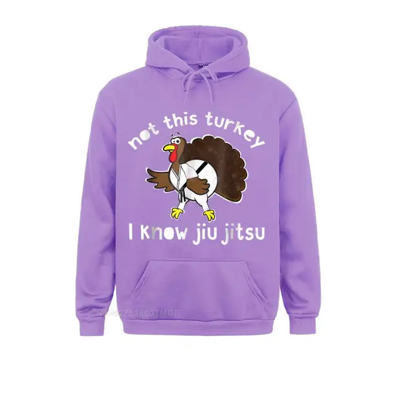 Thanksgiving Turkey I Know Jiu Jitsu Funny T- Shirt Sweatshirts Summer/Fall Funny Hoodies Long Sleeve Brand Clothes Mens