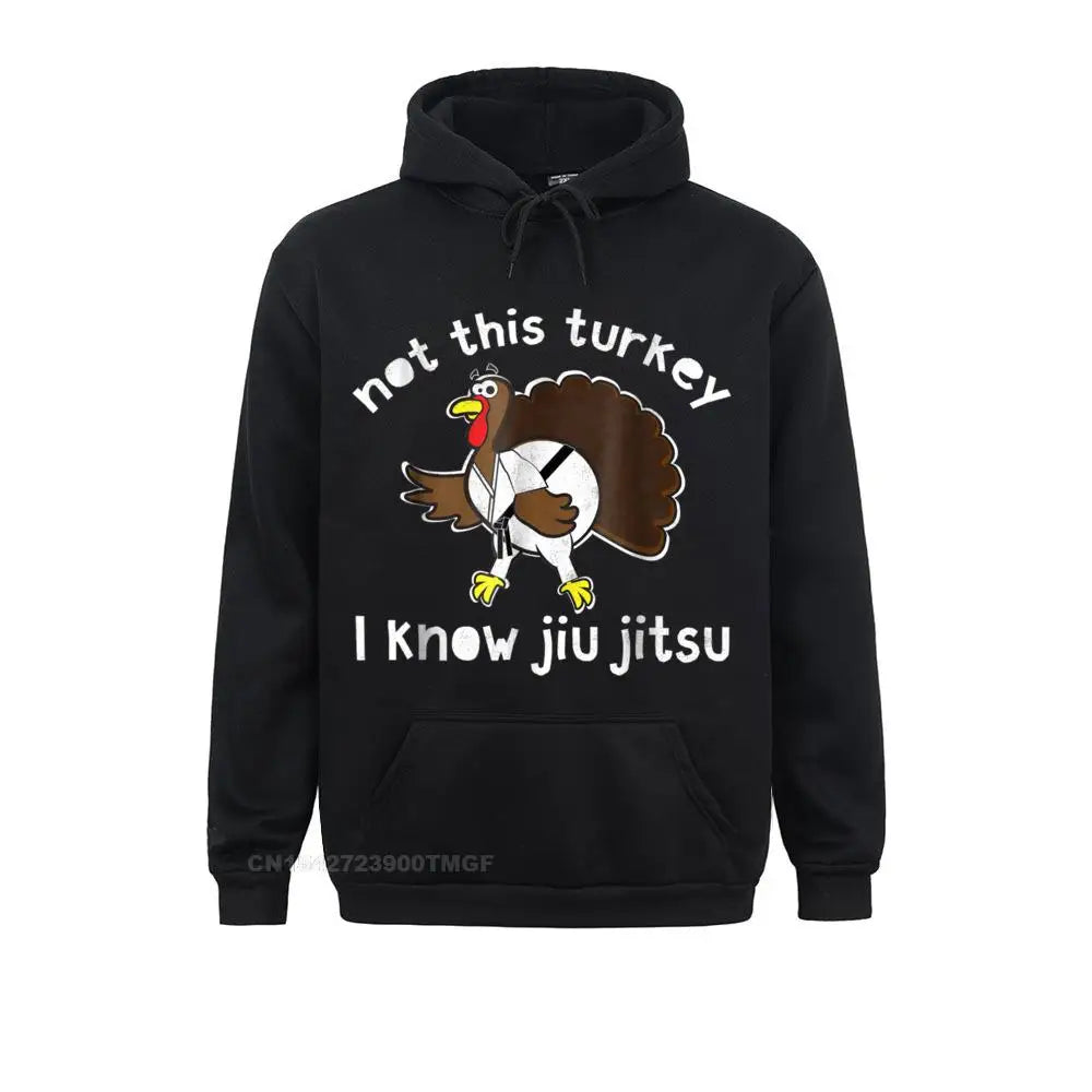 Thanksgiving Turkey I Know Jiu Jitsu Funny T- Shirt Sweatshirts Summer/Fall Funny Hoodies Long Sleeve Brand Clothes Mens