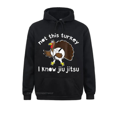 Thanksgiving Turkey I Know Jiu Jitsu Funny T- Shirt Sweatshirts Summer/Fall Funny Hoodies Long Sleeve Brand Clothes Mens