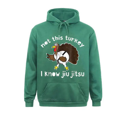 Thanksgiving Turkey I Know Jiu Jitsu Funny T- Shirt Sweatshirts Summer/Fall Funny Hoodies Long Sleeve Brand Clothes Mens