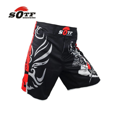 SOTF Mma Shorts Boxing Muay Thai Boxing Trunks Tiger Muay Thai Kickboxing Fight Wear Guan Yu China'S Wind SOTF Mma Pretorian