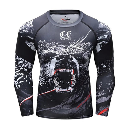 PK MMA Men Rashguard Jiu Jitsu BJJ T Shirts Long Sleeve Fitness Muay Thai Boxing Sports Sweater Rash Guard Jersey