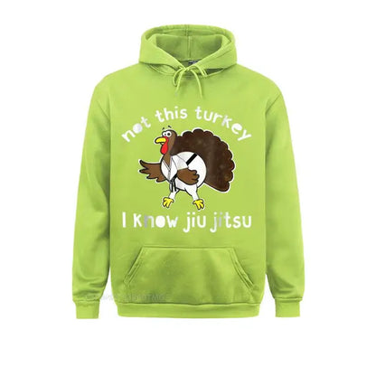 Thanksgiving Turkey I Know Jiu Jitsu Funny T- Shirt Sweatshirts Summer/Fall Funny Hoodies Long Sleeve Brand Clothes Mens