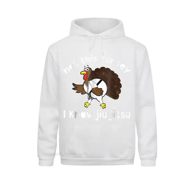 Thanksgiving Turkey I Know Jiu Jitsu Funny T- Shirt Sweatshirts Summer/Fall Funny Hoodies Long Sleeve Brand Clothes Mens