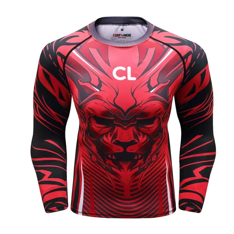 PK MMA Men Rashguard Jiu Jitsu BJJ T Shirts Long Sleeve Fitness Muay Thai Boxing Sports Sweater Rash Guard Jersey