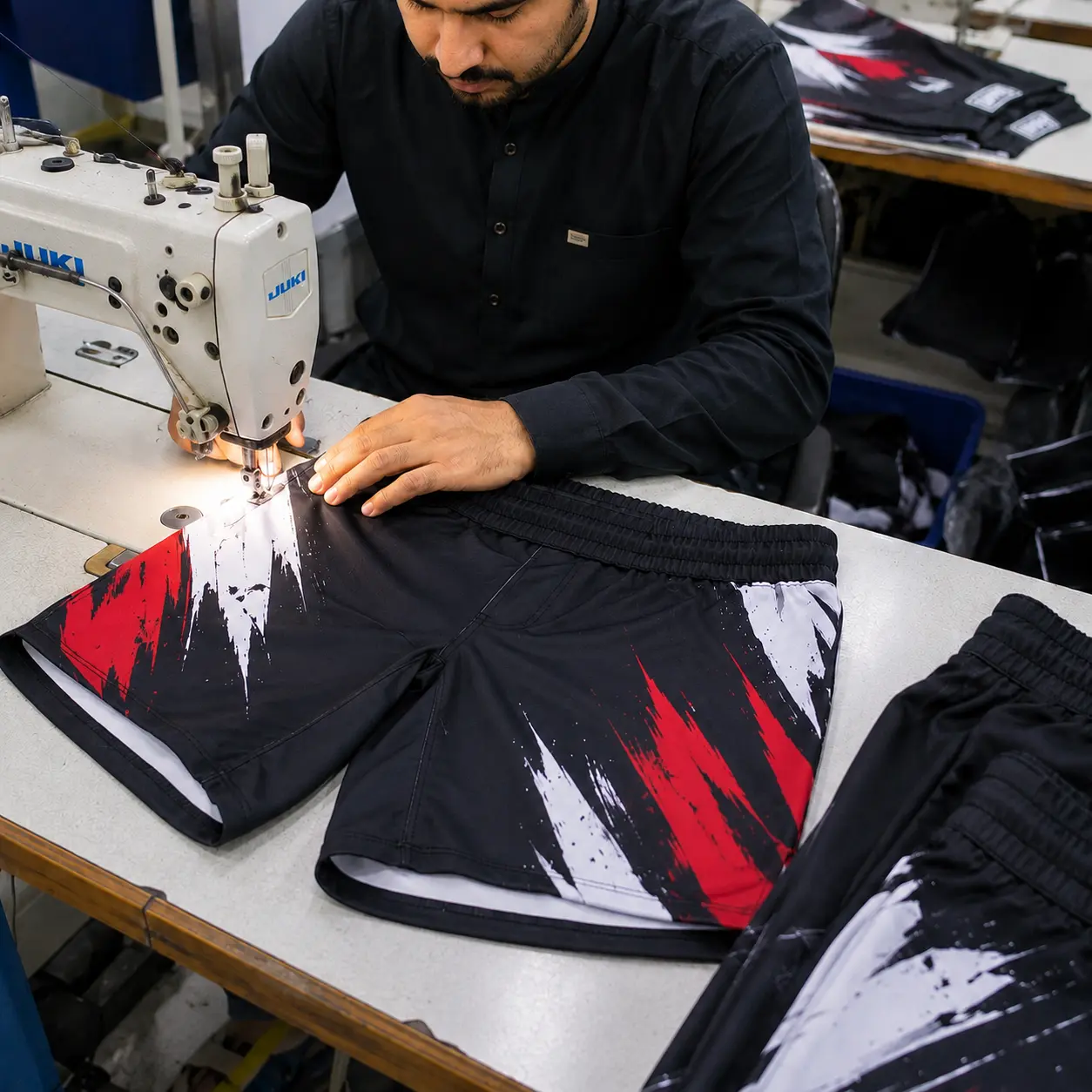 Stitching Assembly mma short manufacturer