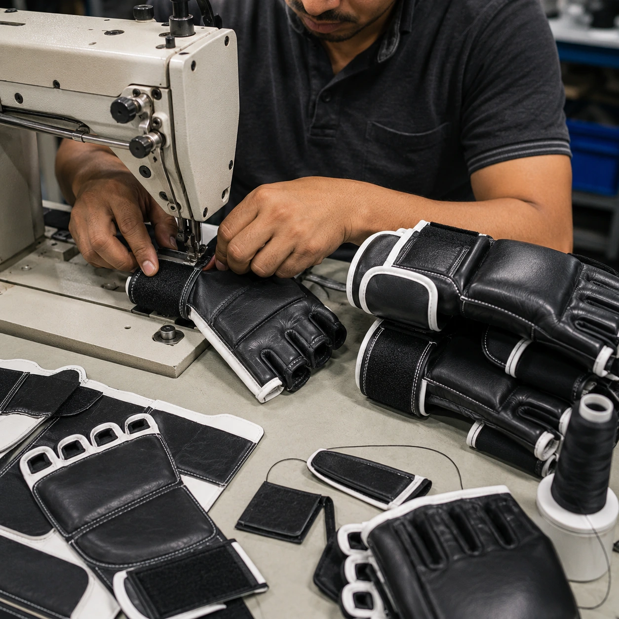 Stitching mma gloves